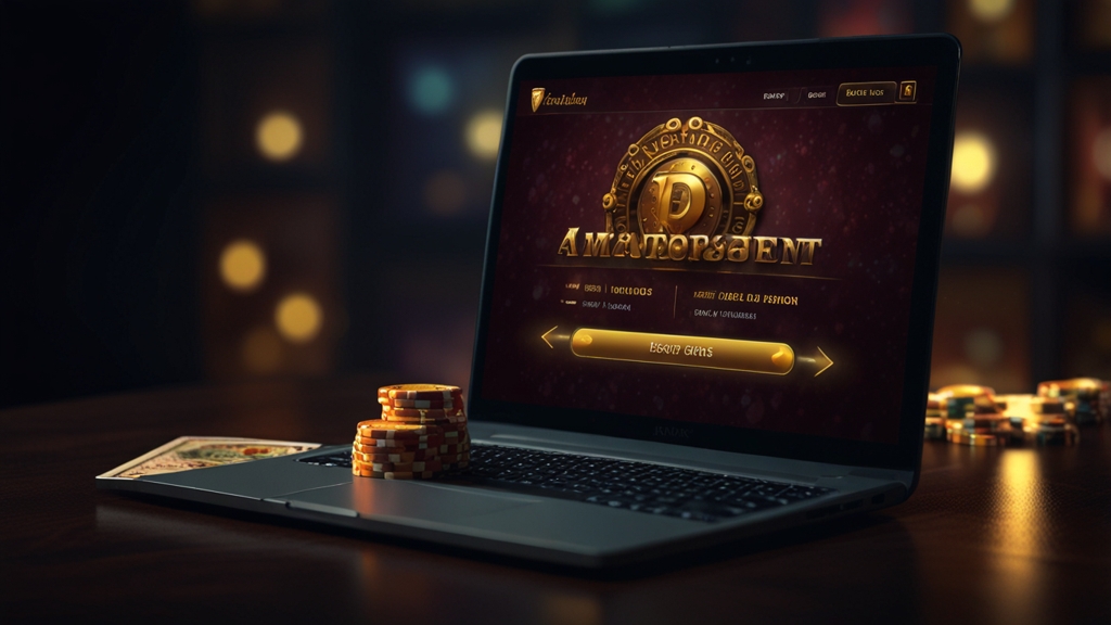 Laptop showing a targeted bonus message for an existing casino player