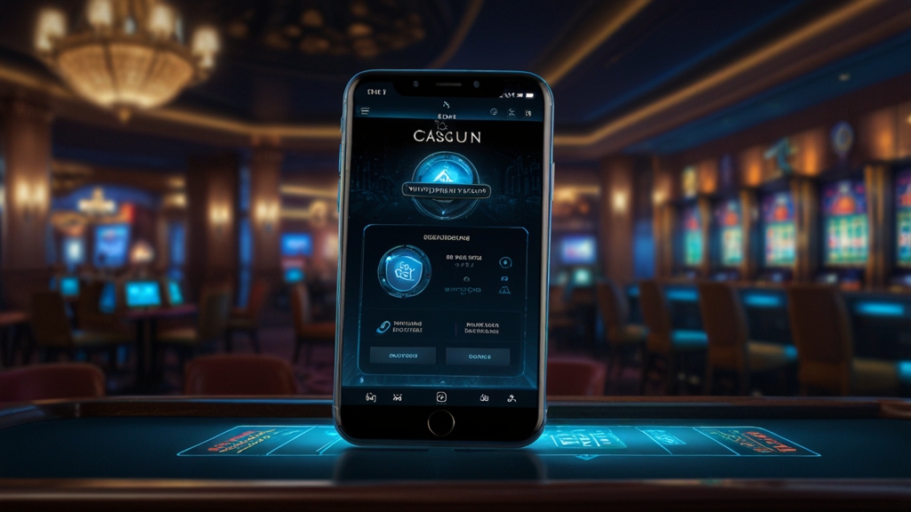 A desktop and smartphone showing the same casino login page in a dark neon setting