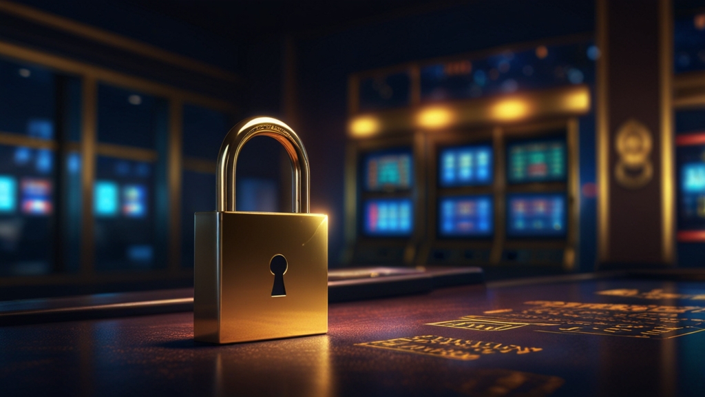 A casino password reset screen with secure lock imagery in a dark setting